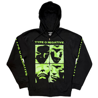 Type O Negative Zipped Hoodie: Faces (Black)