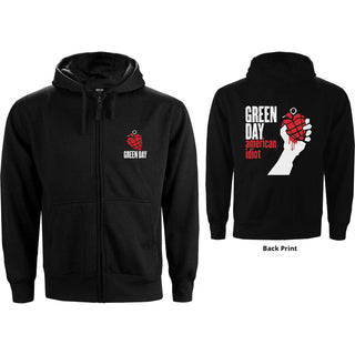 Green Day Zipped Hoodie: American Idiot (Back Print)