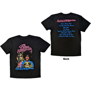 Thin Lizzy Unisex T-Shirt: Vagabonds of the Western World Tracklist (Back Print)