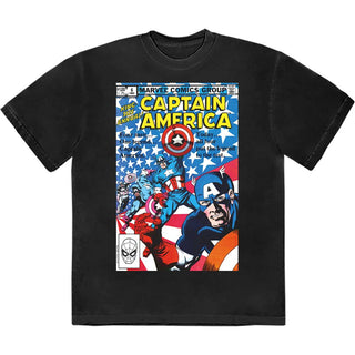 Marvel Comics Unisex T-Shirt: Many Captain Americas Comic Cover