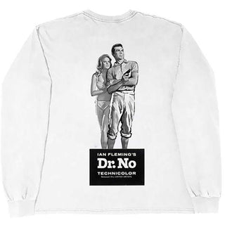 James Bond 007 Unisex Long Sleeve T-Shirt: Dr No (White) (Back Print)