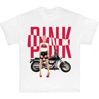 Pink Unisex T-Shirt: Motorbike