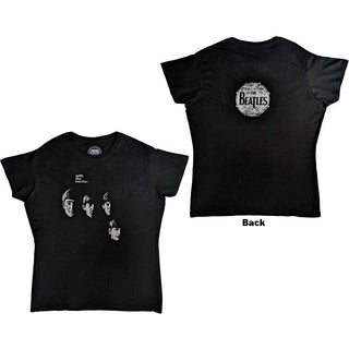 The Beatles Ladies Slim Fit T-Shirt: With The Beatles (Back Print)