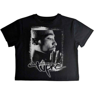 Tupac Ladies Crop Top: Spray Photo