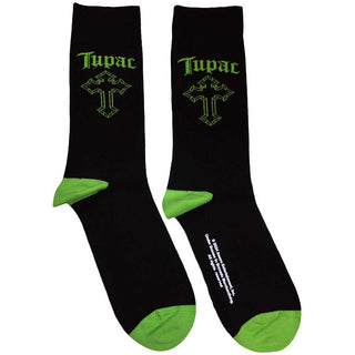 Tupac Unisex Ankle Socks: Green Cross