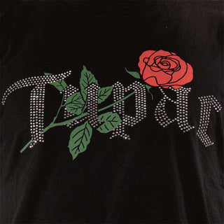 Tupac Embellished T-Shirt: Rose Logo