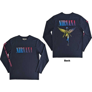 Nirvana Unisex Long Sleeve T-Shirt: Angelic Gradient (Back & Sleeve Print)