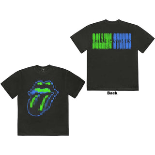 The Rolling Stones Unisex T-Shirt: Distorted Tongue (Back Print)