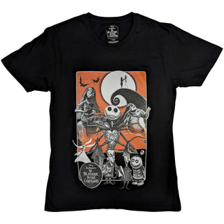 Disney Unisex T-Shirt: The Nightmare Before Christmas Orange Moon (Embellished)