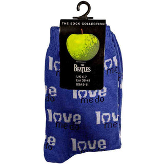 The Beatles Ladies Ankle Socks: Love Me Do (Blue) (UK Size 4 - 7)