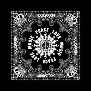 Woodstock Unisex Bandana: Peace, Love & Music