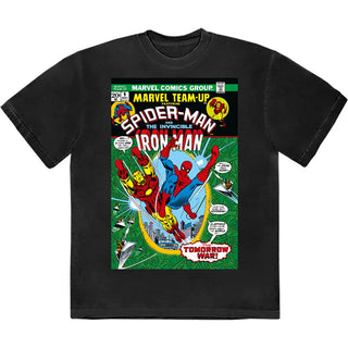 Marvel Comics Unisex T-Shirt: Spiderman & Iron Man Comic Cover