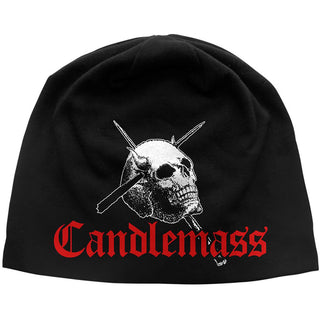 Candlemass Unisex Beanie Hat: Skull & Logo