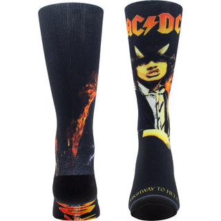 AC/DC Crew Socks: Highway To Hell Sublimation (Black) (UK Size 6.5 - 11)