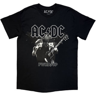 AC/DC Unisex T-Shirt: B&W Photo EU Tour â25 (Black) (Back Print & Ex-Tour)