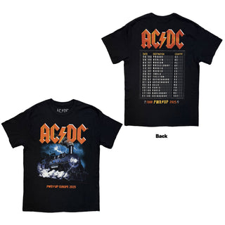 AC/DC T-Shirt: Train EU Tour '25 (Black) (Back Print & Ex-Tour)