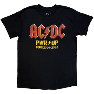 AC/DC T-Shirt: PWR-UP Logo World Tour '24-'25 (Black) (Back Print & Ex-Tour)