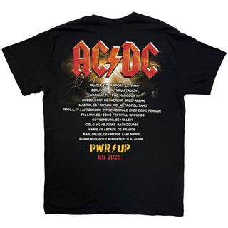 AC/DC Unisex T-Shirt: Angus Horns EU Tour '25 (Black) (Back Print & Ex-Tour)