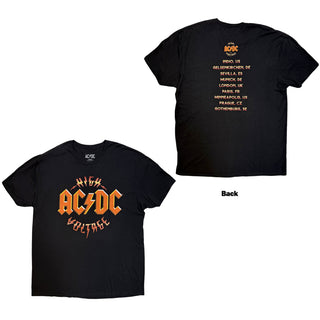 AC/DC T-Shirt: High Voltage World Tour '25 (Black) (Back Print & Ex-Tour)