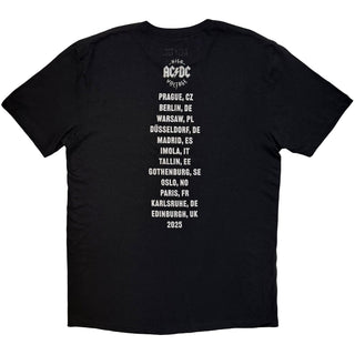 AC/DC T-Shirt: Silver High Voltage EU Tour '25 (Black) (Back Print & Ex-Tour)