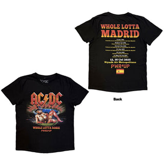 AC/DC  T-Shirt: Whole Lotta Madrid EU Tour '25 (Black) (Back Print & Ex-Tour)