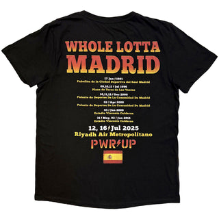 AC/DC T-Shirt: Whole Lotta Madrid EU Tour '25 (Black) (Back Print & Ex-Tour)