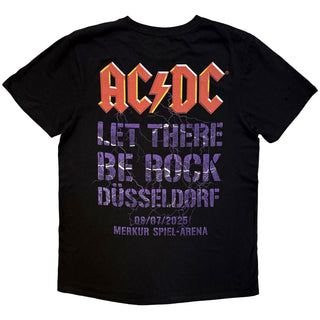 AC/DC T-Shirt: Let There Be Rock Dusseldorf EU Tour '25 (Black) (Back Print & Ex-Tour)