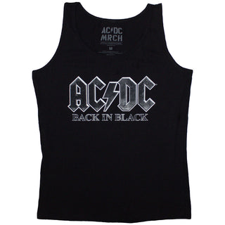 AC/DC Ladies Vest T-Shirt: Back In Black