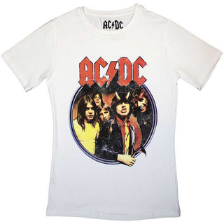 AC/DC Ladies Slim Fit T-Shirt: Highway To Hell Circle