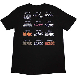 AC/DC T-Shirt: Logo History (Back Print)
