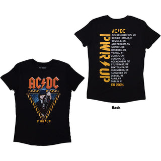 AC/DC Ladies T-Shirt: Angus Triangle PRW-UP EU Tour '24 (Back Print & Ex-Tour)