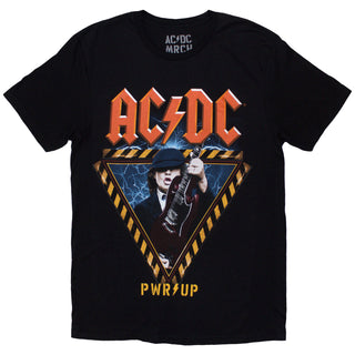 AC/DC Unisex T-Shirt: Angus Triangle PWR-UP EU Tour '26 (Black) (Back Print & Ex-Tour)