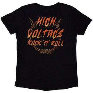 AC/DC Ladies Slim Fit T-Shirt: High Voltage RnR (Back Print)