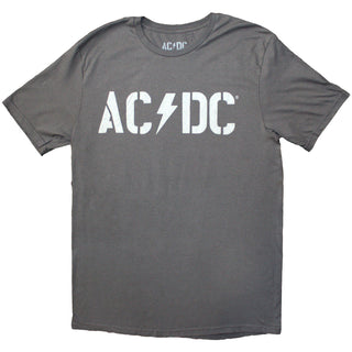 AC/DC Unisex T-Shirt: Logo PWR-UP EU Tour '24 (Grey) (Back Print & Ex-Tour)