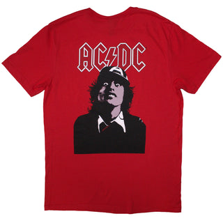 AC/DC Unisex T-Shirt: Mini Logo / Lock Up Your Daughters (Red) (Back Print)