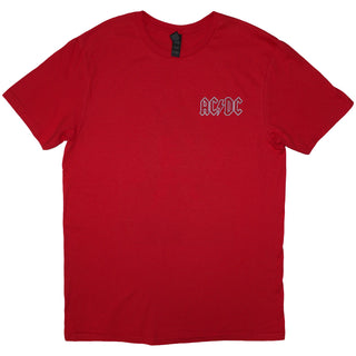 AC/DC Unisex T-Shirt: Mini Logo / Lock Up Your Daughters (Red) (Back Print)