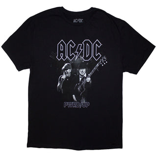 AC/DC Unisex T-Shirt: PWRD-UP B&W Photo (Ex-Tour)