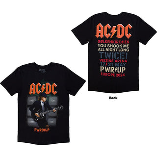 AC/DC Unisex T-Shirt: PWRD-UP Gelsenkirchen '24 (Back Print & Ex-Tour)