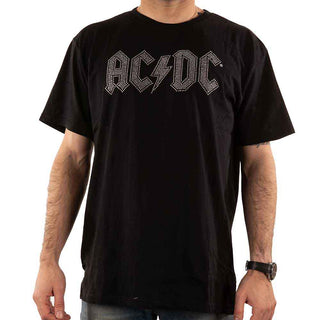 AC/DC Unisex T-Shirt: Logo (Black) (Embellished)
