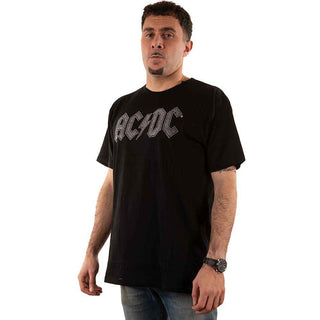 AC/DC Unisex T-Shirt: Logo (Black) (Embellished)