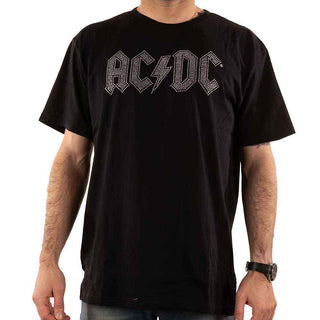 AC/DC Unisex T-Shirt: Logo (Black) (Embellished)