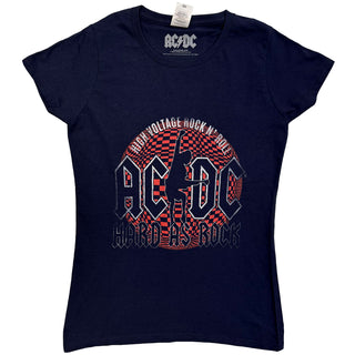 AC/DC Ladies Slim Fit T-Shirt: Hard As Rock