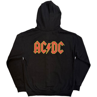 AC/DC Ladies Zipped Hoodie: Logo (Back Print)
