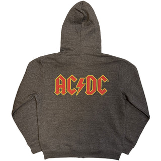 AC/DC Zipped Hoodie: Logo (Back Print)