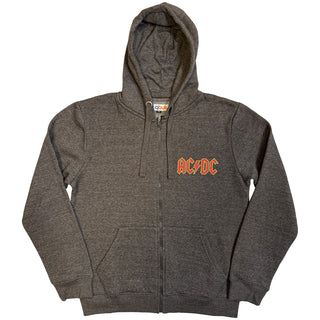 AC/DC Zipped Hoodie: Logo (Back Print)