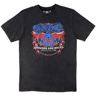 Aerosmith Unisex Stone Wash T-Shirt: Rainbow Spade