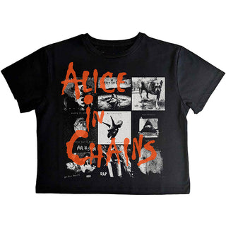 Alice In Chains Ladies Crop Top: Albums Montage