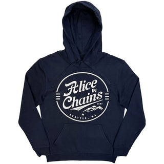 Alice In Chains Pullover Hoodie: Circle Emblem (Navy Blue)