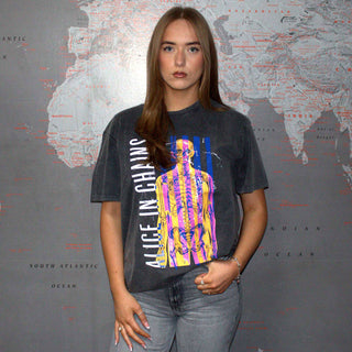 Alice In Chains Unisex Stone Wash T-Shirt: Skeletal (Charcoal Grey)