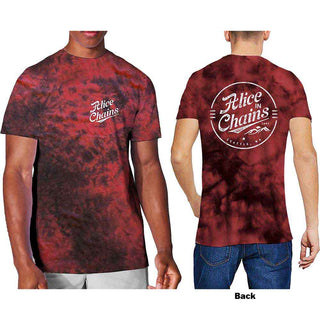 Alice In Chains T-Shirt: Circle Emblem (Red) (Back Print & Wash Collection)